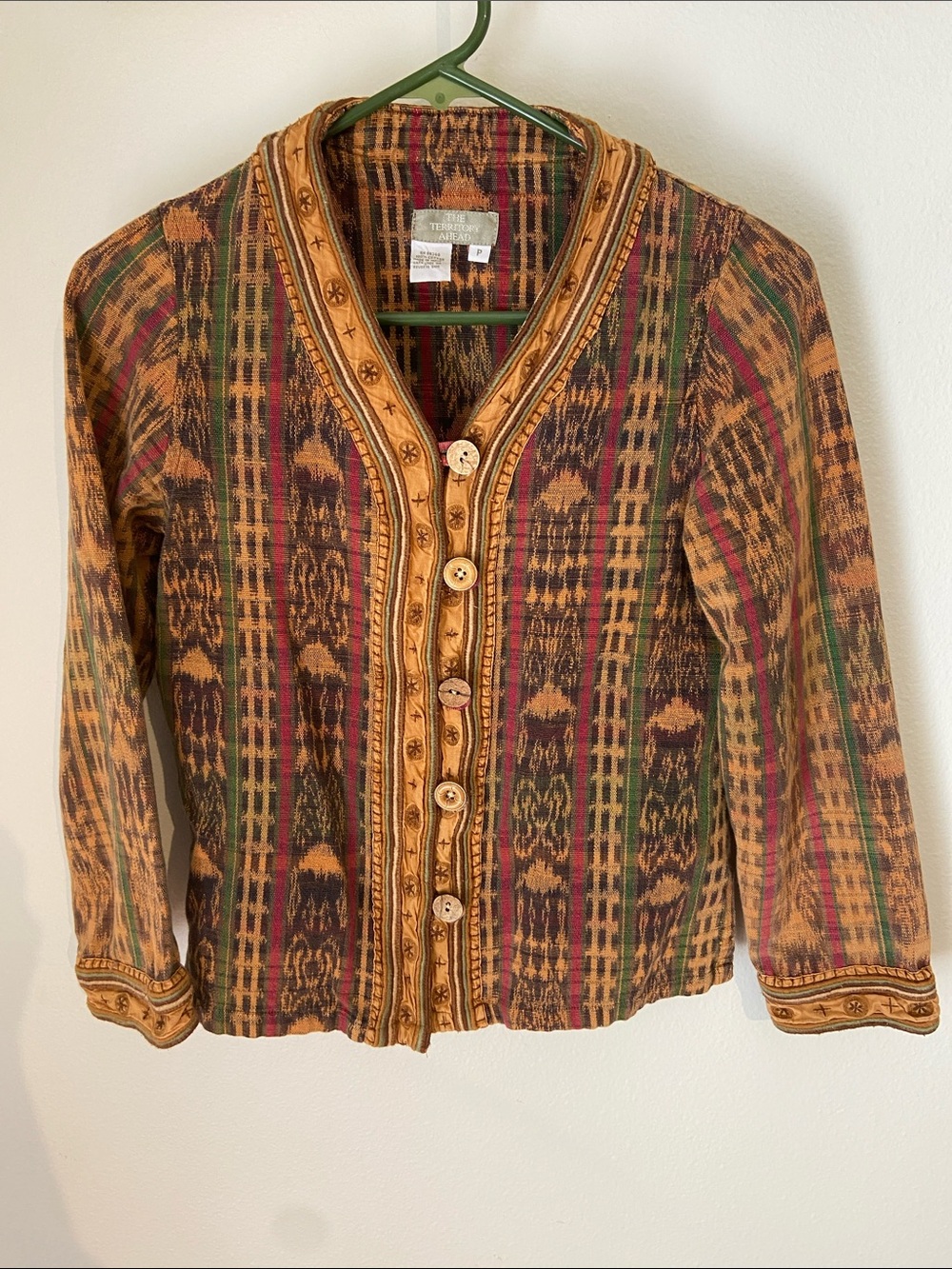 The Territory Ahead Multicolor Bohemian Button-Front Jacket